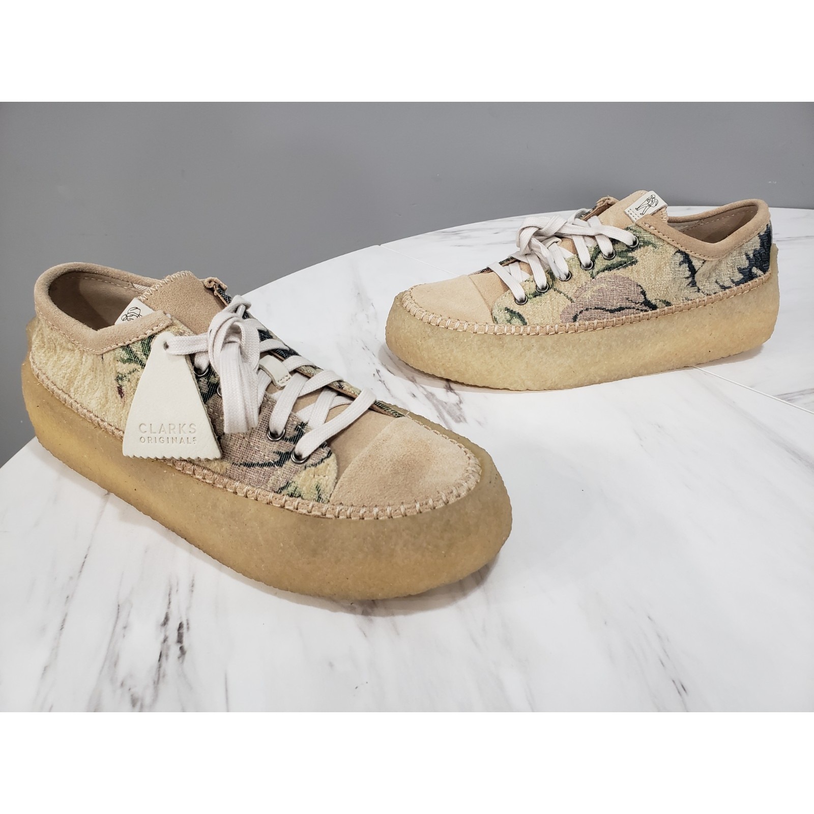 New No Box Size 8.5 Clarks Originals Mens Wallabee Caravan Low Beige Fleuri